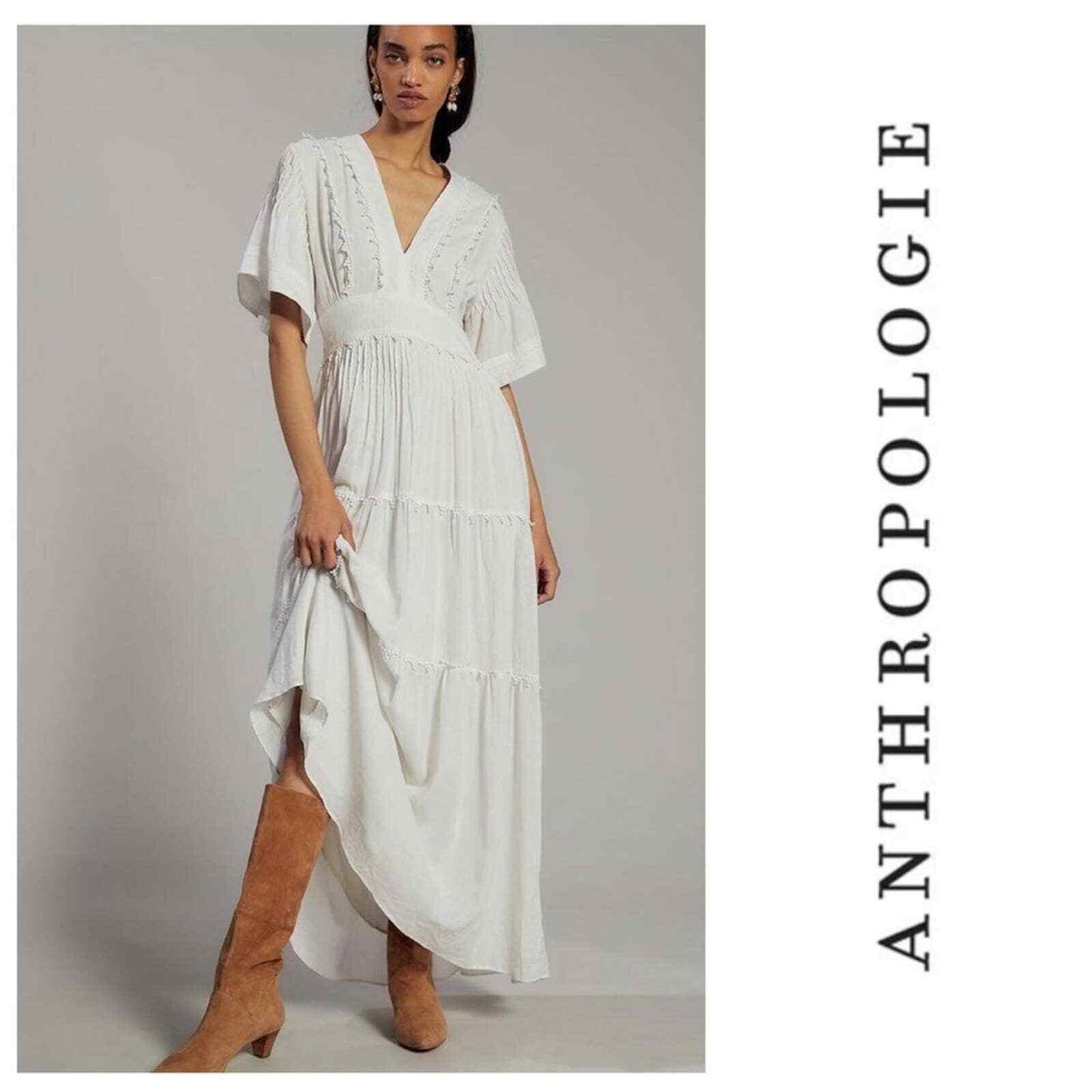 Anthropologie Magali Pascal Tiered Lace Midi Dress Size Petite Medium NEW - Premium Clothing, Shoes & Accessories:Women:Women's Clothing:Dresses from Anthropologie - Just $346.00! Shop now at Finds For You