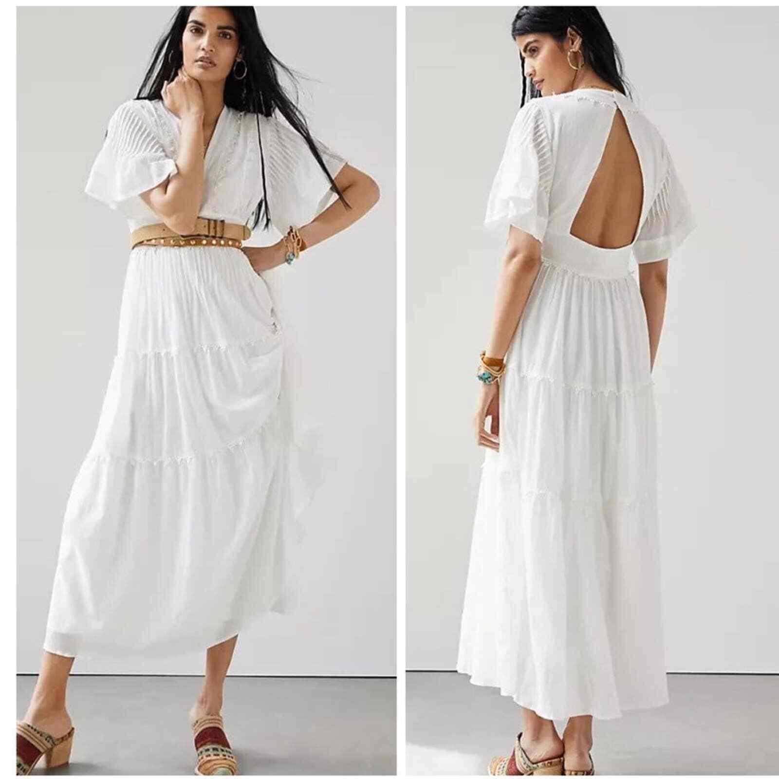 Anthropologie Magali Pascal Tiered Lace Midi Dress Size Petite Medium NEW - Premium Clothing, Shoes & Accessories:Women:Women's Clothing:Dresses from Anthropologie - Just $346.00! Shop now at Finds For You