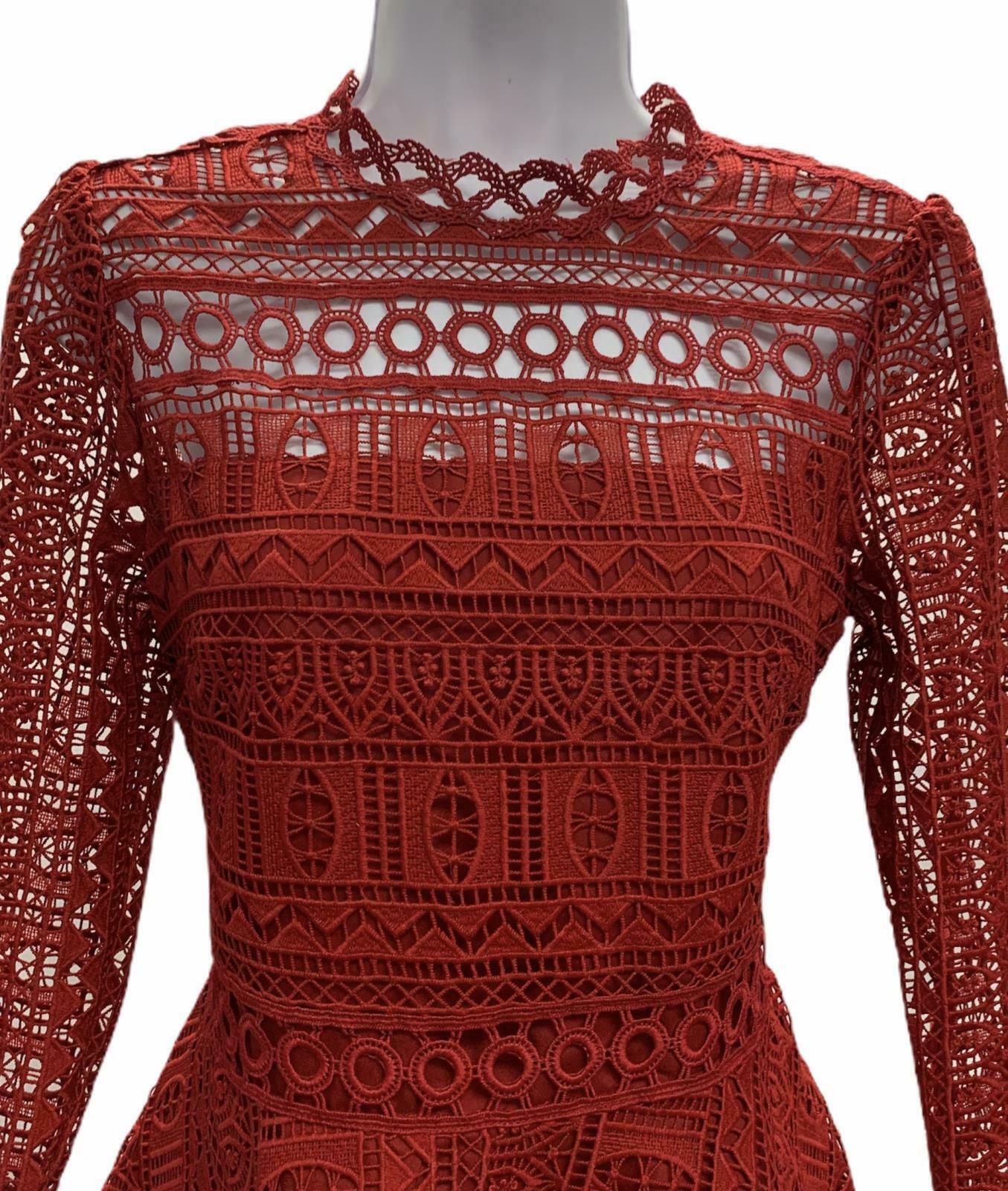 Anthropologie Moulette Soeurs Lace Peplum Top Blouse Size 4 Red - Premium Clothing, Shoes & Accessories:Women:Women's Clothing:Tops from Anthropologie - Just $60.59! Shop now at Finds For You
