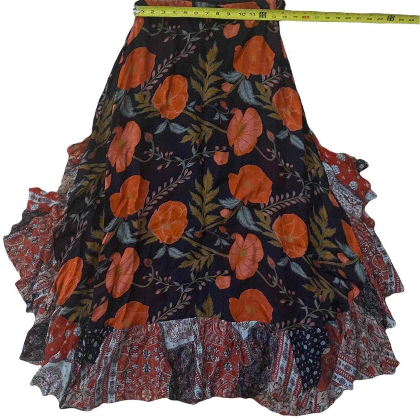 Anthropologie Nidhi Yasha Floral Ruffle Maxi Skirt Size 6 - Premium Clothing, Shoes & Accessories:Women:Women's Clothing:Skirts from Anthropologie - Just $140.39! Shop now at Finds For You