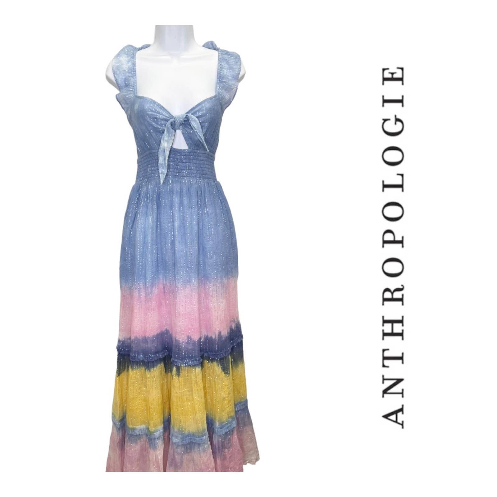 Anthropologie Pastel Tie Dye Boho Maxi Dress Suze Small New - Premium  from Anthropologie - Just $149.0! Shop now at Finds For You