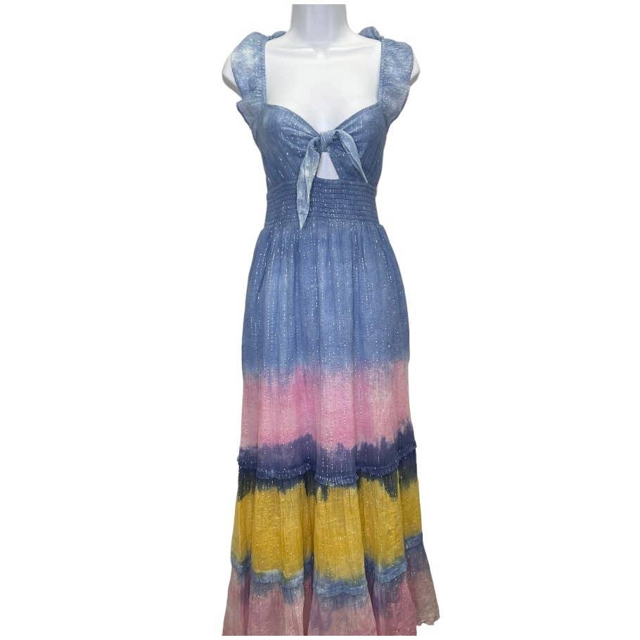 boho dress anthropologie Maaji Boho Linen-Blend Midi Dress