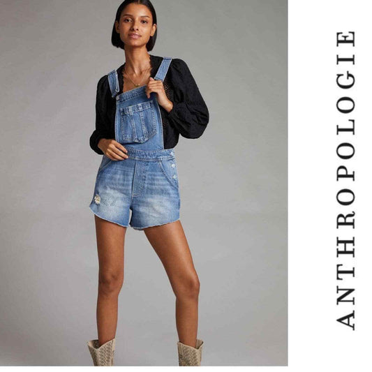 Anthropologie Pilcro Cut Off Denim Overalls Size 28 New - Premium Clothing, Shoes & Accessories:Women:Women's Clothing:Jumpsuits & Rompers from Anthropologie - Just $99.99! Shop now at Finds For You