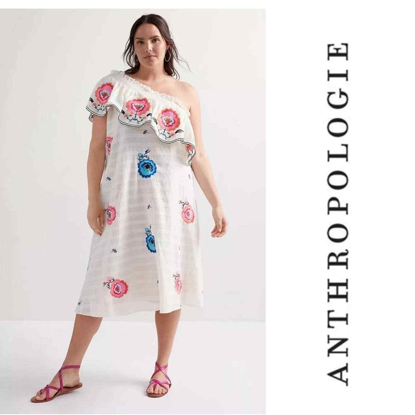 Anthropologie Plenty Tracy Reese Embroidered One Shoulder Dress NEW Plus 1X - Premium Clothing, Shoes & Accessories:Women:Women's Clothing:Dresses from Anthropologie - Just $116.00! Shop now at Finds For You