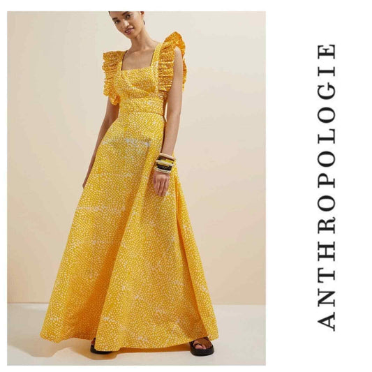 Anthropologie Sika Marigold Ruffle Maxi Dress Size 4 Yellow - Premium Clothing, Shoes & Accessories:Women:Women's Clothing:Dresses from Anthropologie - Just $190.89! Shop now at Finds For You