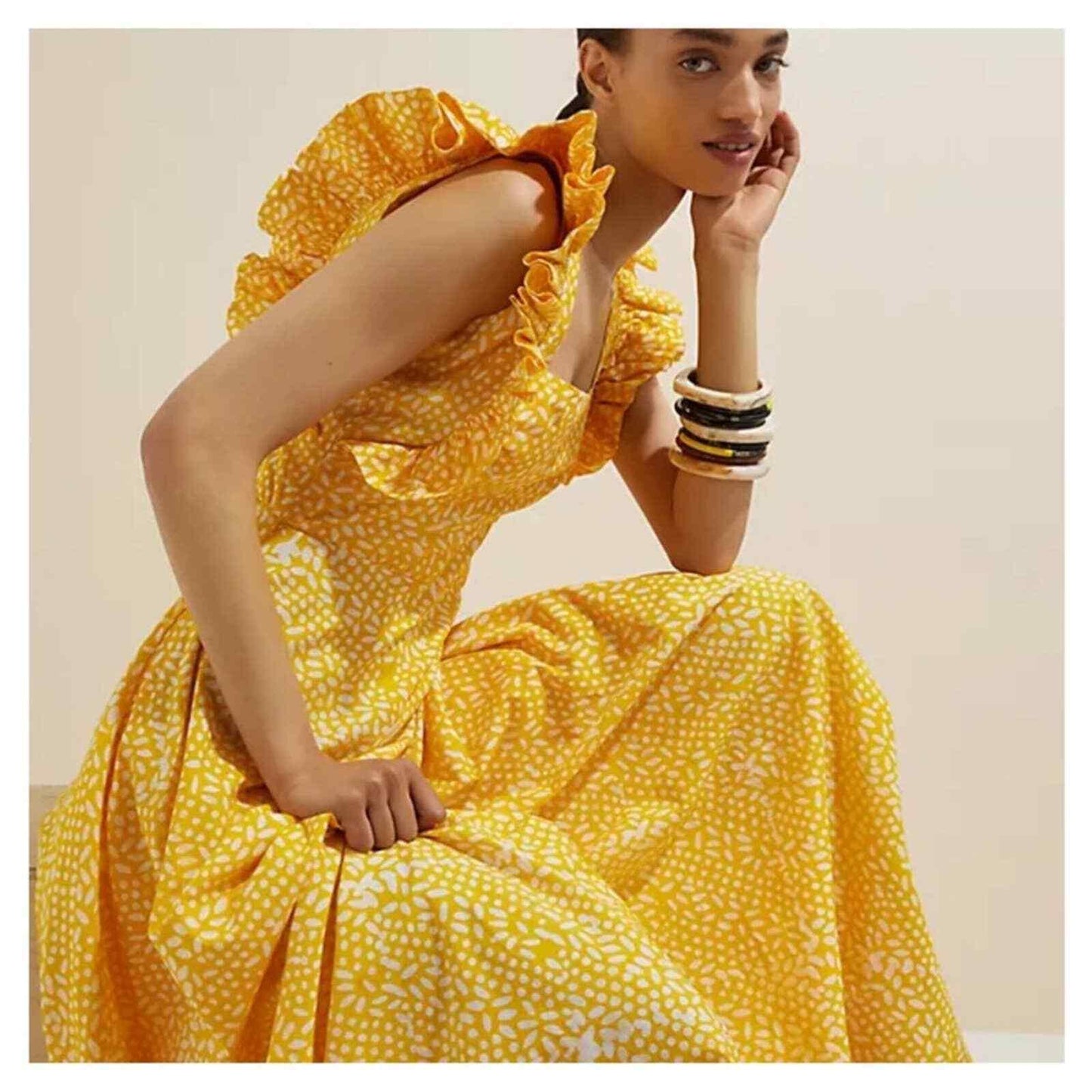 Anthropologie Sika Marigold Ruffle Maxi Dress Size 4 Yellow - Premium Clothing, Shoes & Accessories:Women:Women's Clothing:Dresses from Anthropologie - Just $190.89! Shop now at Finds For You