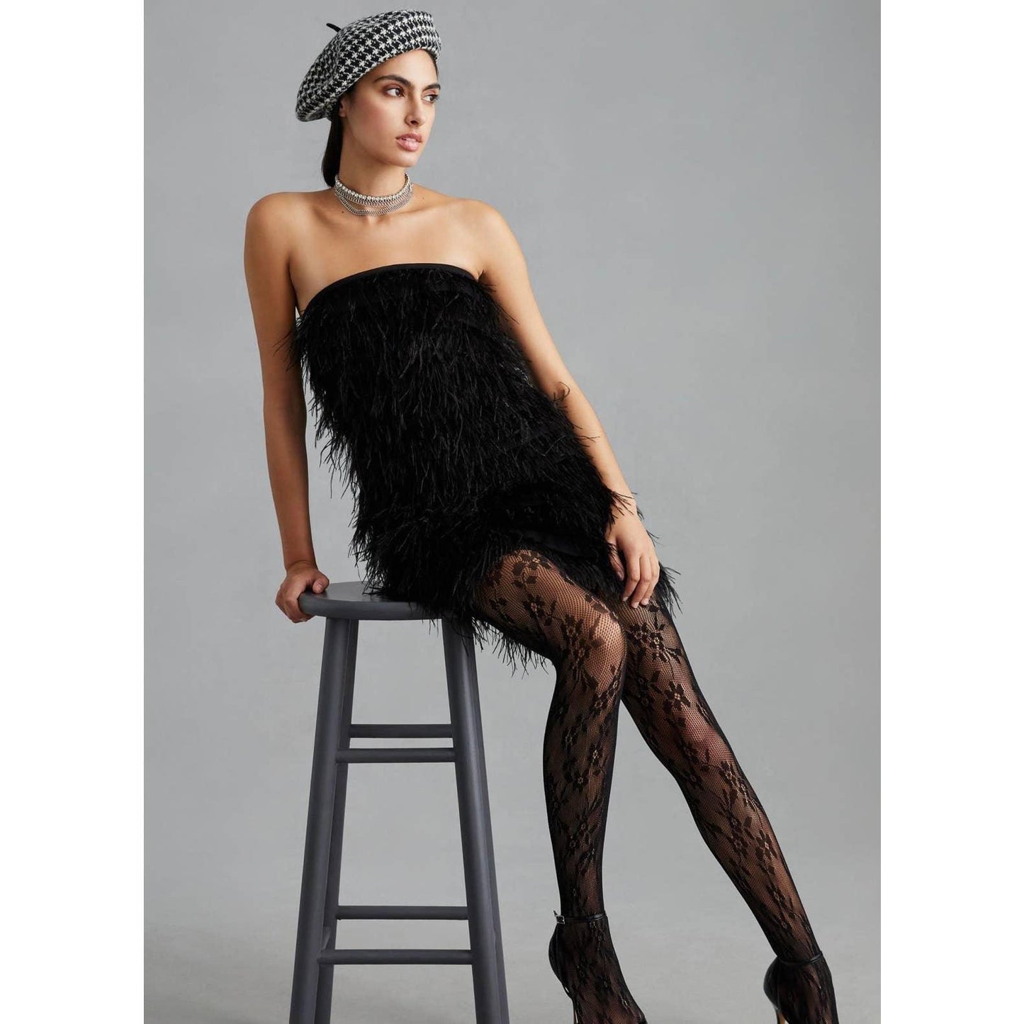 Anthropologie Vineet Bahl Faux Feather Mini Dress Size S Black - Premium Clothing, Shoes & Accessories:Baby:Baby & Toddler Clothing:Bottoms from Anthropologie - Just $279.0! Shop now at Finds For You