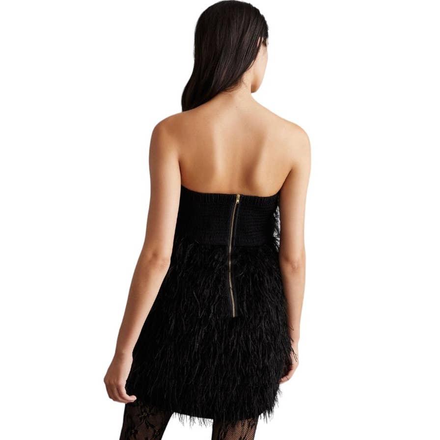 Anthropologie Vineet Bahl Faux Feather Mini Dress Size S Black - Premium Clothing, Shoes & Accessories:Baby:Baby & Toddler Clothing:Bottoms from Anthropologie - Just $279.0! Shop now at Finds For You