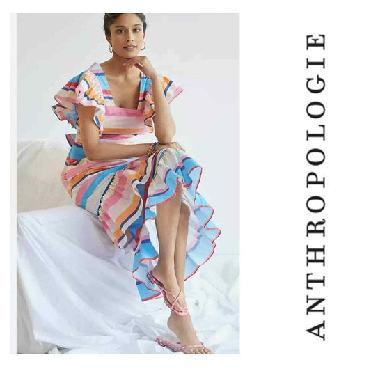 Anthropologie x Plenty Tracy Reese Striped Ruffle Maxi Dress Size Small NEW - Premium Clothing, Shoes & Accessories:Women:Women's Clothing:Dresses from Anthropologie - Just $120.00! Shop now at Finds For You