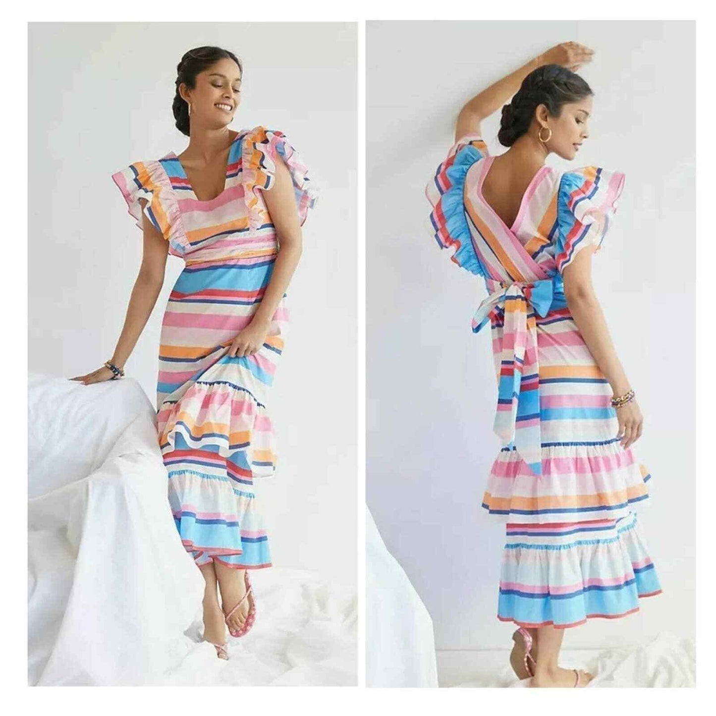 Anthropologie x Plenty Tracy Reese Striped Ruffle Maxi Dress Size Small NEW - Premium Clothing, Shoes & Accessories:Women:Women's Clothing:Dresses from Anthropologie - Just $120.00! Shop now at Finds For You