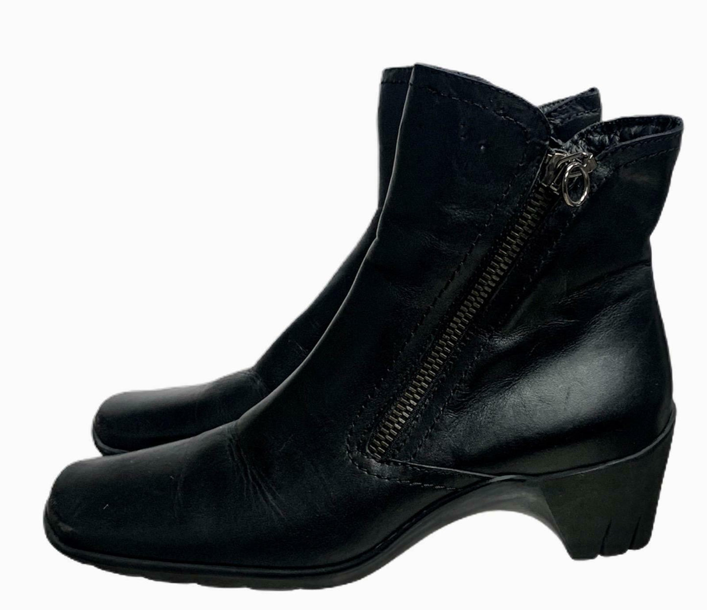 Aquatalia Side Zip Leather Ankle Booties Boots Size 6 Black - Premium Clothing, Shoes & Accessories:Women:Women's Shoes:Boots from Aquatalia - Just $37.86! Shop now at Finds For You