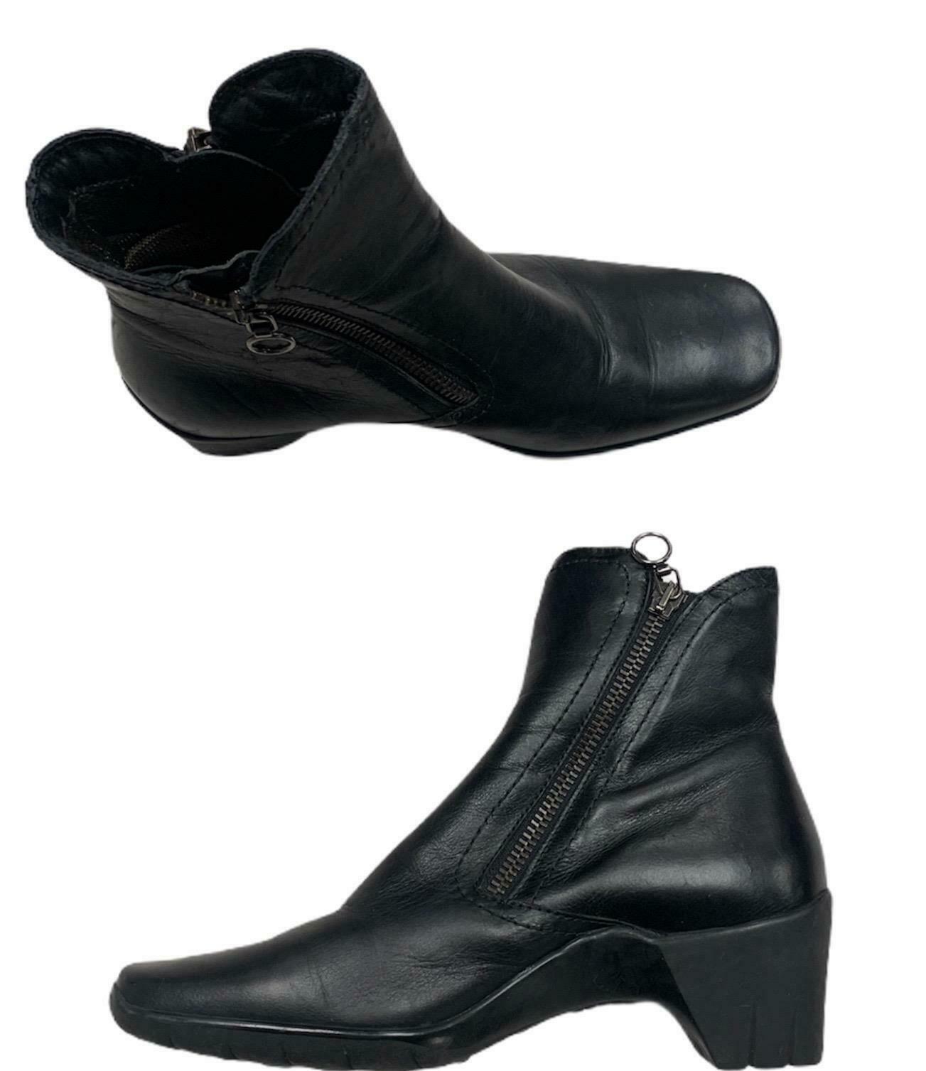 Aquatalia Side Zip Leather Ankle Booties Boots Size 6 Black - Premium Clothing, Shoes & Accessories:Women:Women's Shoes:Boots from Aquatalia - Just $37.86! Shop now at Finds For You