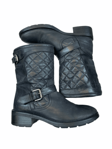 Aquatalia Sweetie Moto Quilted Boots Weatherproof Size 6.5 Black Leather - Premium Clothing, Shoes & Accessories:Women:Women's Shoes:Boots from Aquatalia - Just $60.59! Shop now at Finds For You