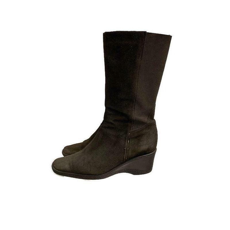 Aquatalia Wedge Suede Weatherproof Boots Side Zip Size 7 Brown - Premium Clothing, Shoes & Accessories:Women:Women's Shoes:Boots from Aquatalia - Just $45.44! Shop now at Finds For You