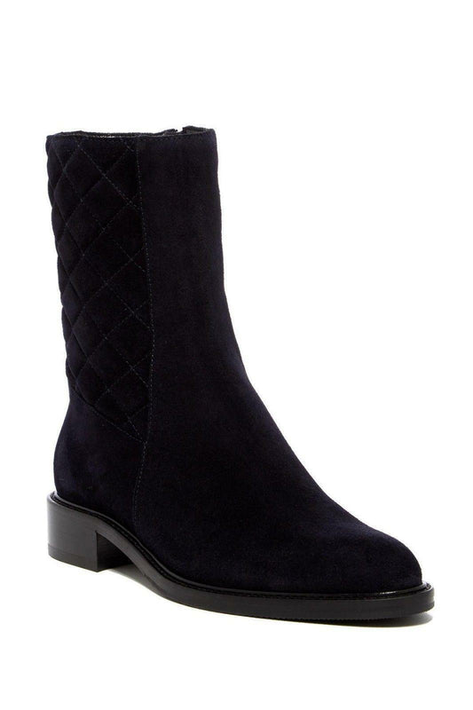 Aquatalia Women's Blue Quilted Suede Mid Boots Flat Ankle Zipper Booties Sz 5.5 - Premium Clothing, Shoes & Accessories:Women:Women's Shoes:Boots from Aquatalia - Just $121.48! Shop now at Finds For You