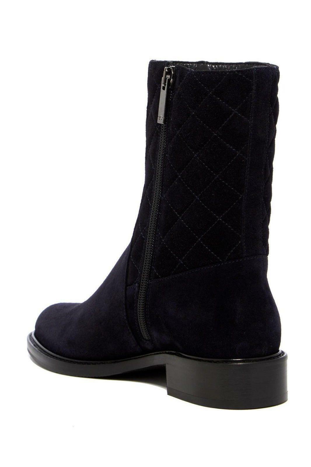 Aquatalia Women's Blue Quilted Suede Mid Boots Flat Ankle Zipper Booties Sz 5.5 - Premium Clothing, Shoes & Accessories:Women:Women's Shoes:Boots from Aquatalia - Just $121.48! Shop now at Finds For You