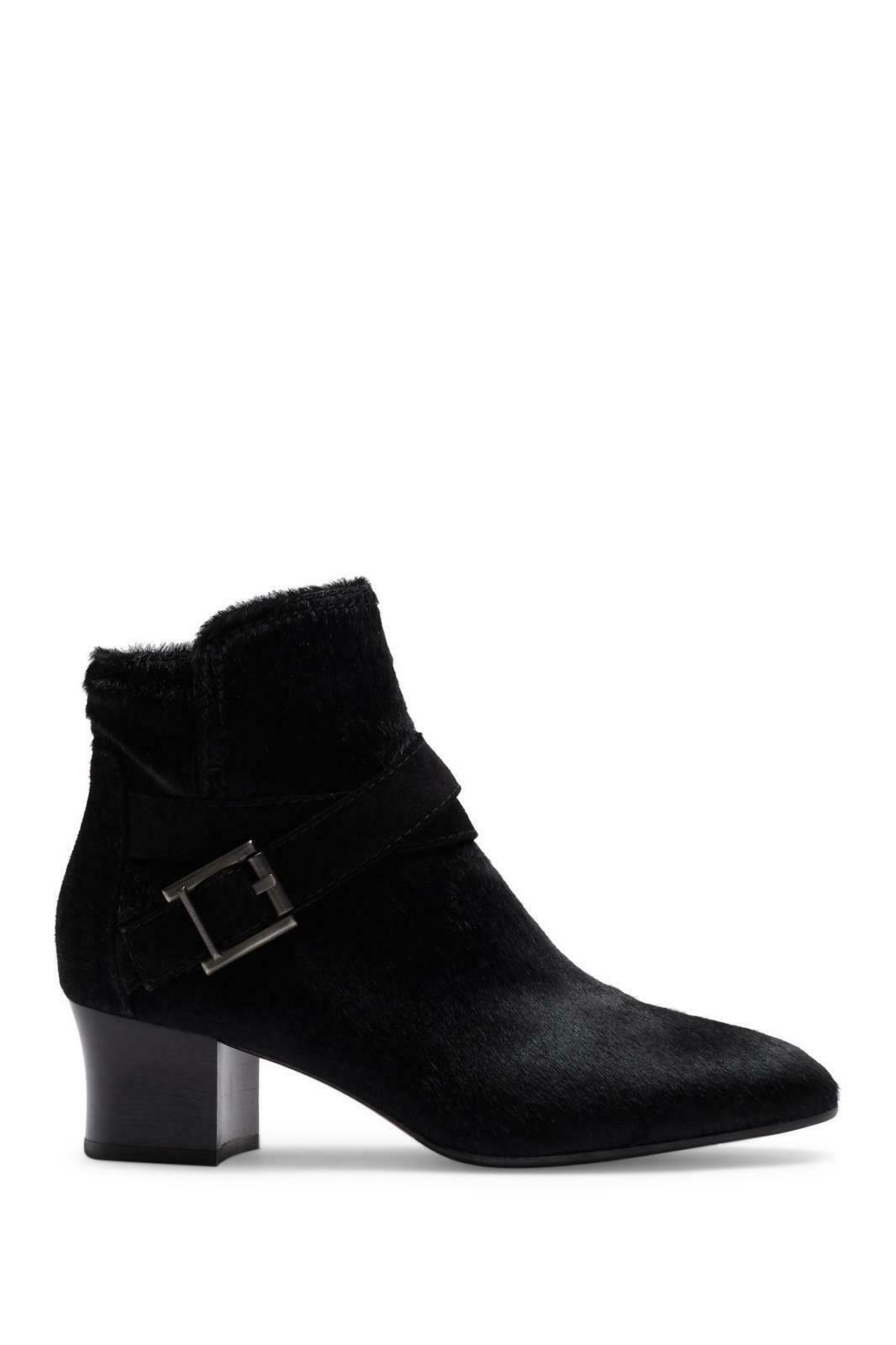 Aquatalia Women's Francique Calf Hair Zip Ankle Boots Booties Size 7.5 Black - Premium Clothing, Shoes & Accessories:Women:Women's Shoes:Boots from Aquatalia - Just $131.29! Shop now at Finds For You