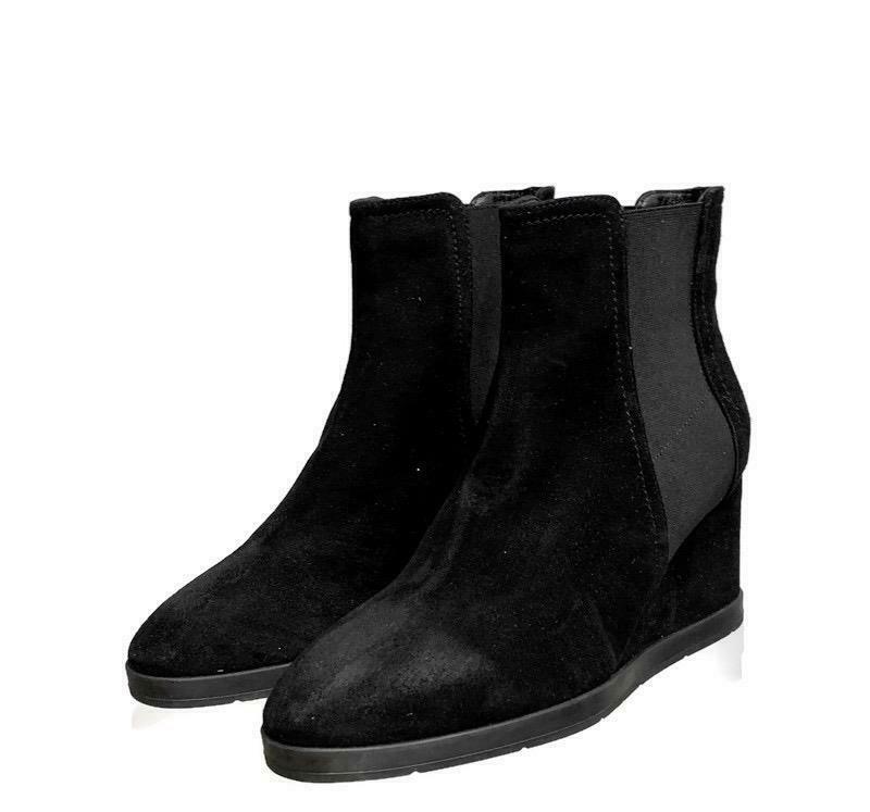 Aquatalia Women's Jaelynn Suede Wedge Weatherproof Booties Ankle Boots 10 Black - Premium Clothing, Shoes & Accessories:Women:Women's Shoes:Boots from Aquatalia - Just $143.90! Shop now at Finds For You