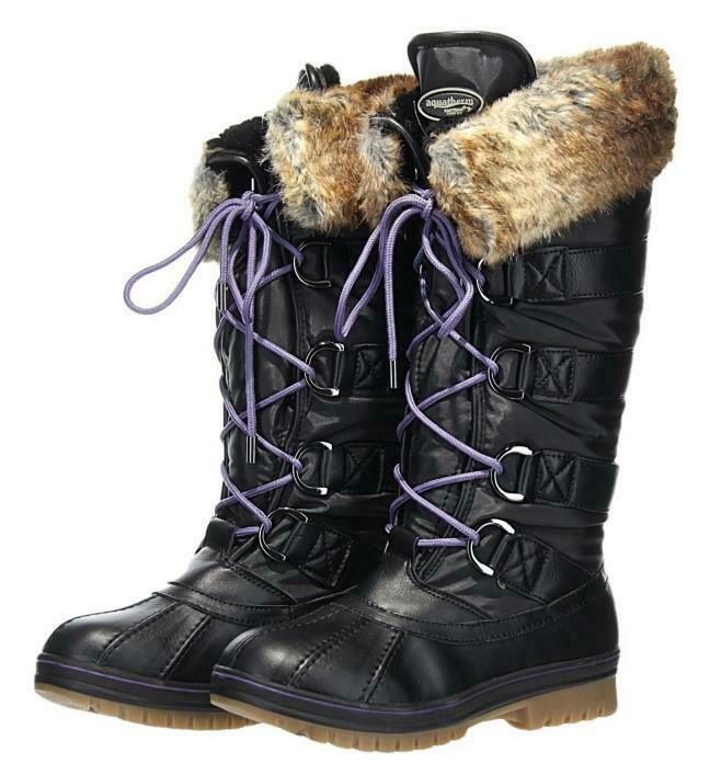 Aquatherm Women's Santana Canada Donatella Tall Winter Lace Up Boots Faux Fur 6 - Premium Clothing, Shoes & Accessories:Women:Women's Shoes:Boots from Santana Canada - Just $45.44! Shop now at Finds For You