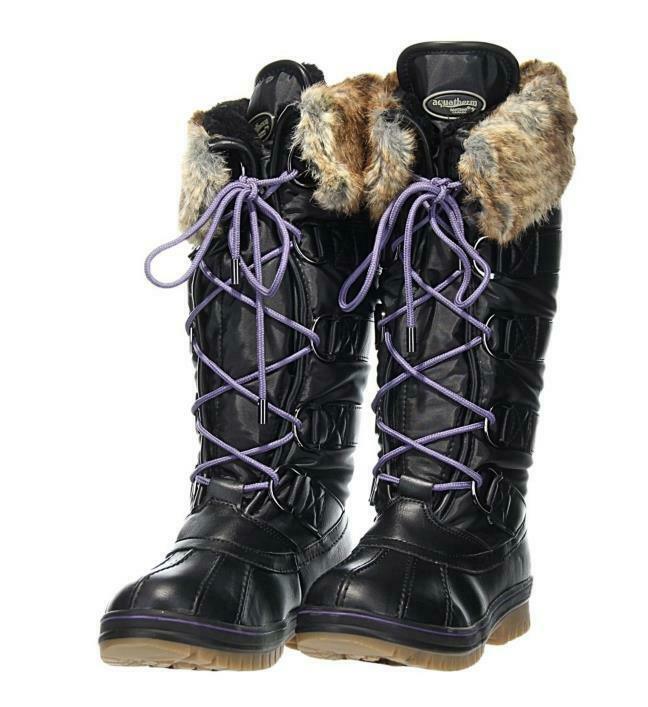 Aquatherm Women's Santana Canada Donatella Tall Winter Lace Up Boots Faux Fur 6 - Premium Clothing, Shoes & Accessories:Women:Women's Shoes:Boots from Santana Canada - Just $45.44! Shop now at Finds For You