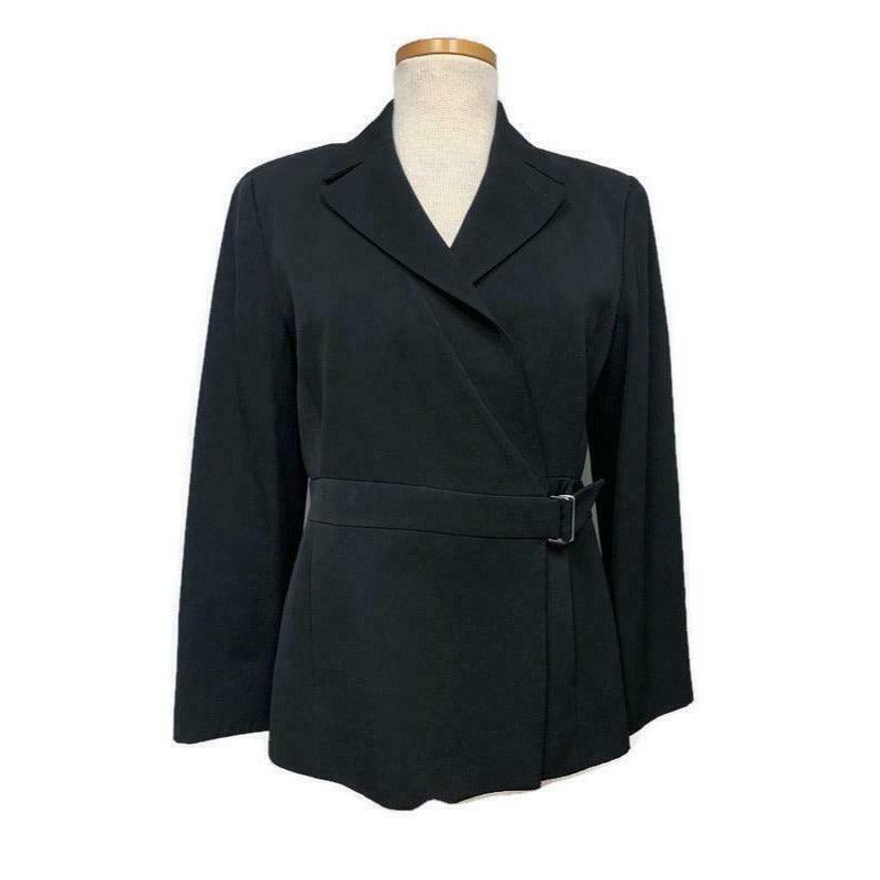 Armani Collezioni Wool Wrap Wool Blazer Size 46 EU 10 US Black Wear to Work - Premium Clothing, Shoes & Accessories:Women:Women's Clothing:Suits & Suit Separates from Armani - Just $51.50! Shop now at Finds For You