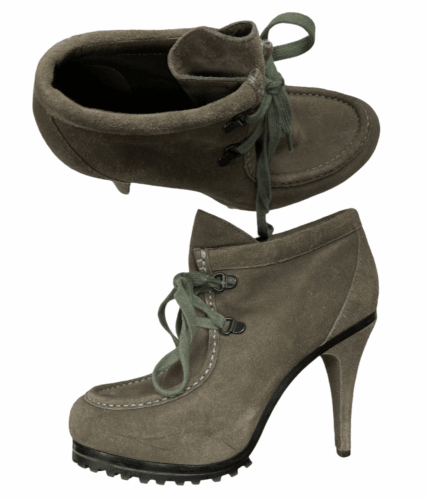 Ash Poppy Heels Suede Leather Lace Up Womens Ankle Booties Size 37 EU 7 US - Premium Clothing, Shoes & Accessories:Women:Women's Shoes:Boots from Ash - Just $43.17! Shop now at Finds For You