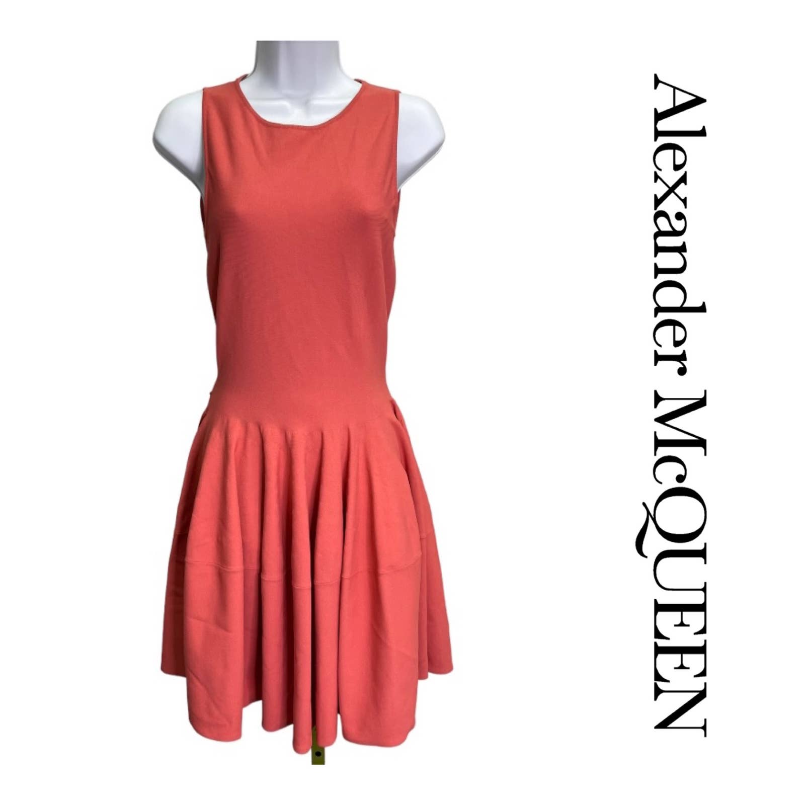 Alexander McQueen Stretch Knit Fit Flare Dress Size M Salmon - Premium  from Alexander McQueen - Just $229.0! Shop now at Finds For You