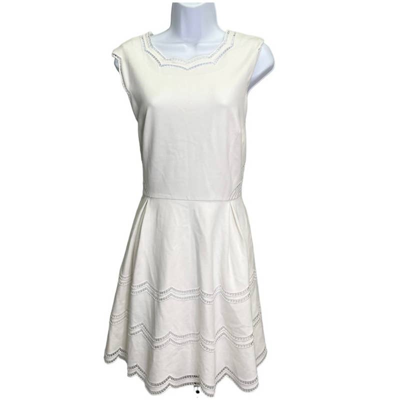 Ted Baker Cammey Scalloped Skater Dress White Sz 4 Ted 10 US New Finds For You Ted Baker Cammey Scalloped Skater Dress White Sz 4 Ted 10 US New Finds For You