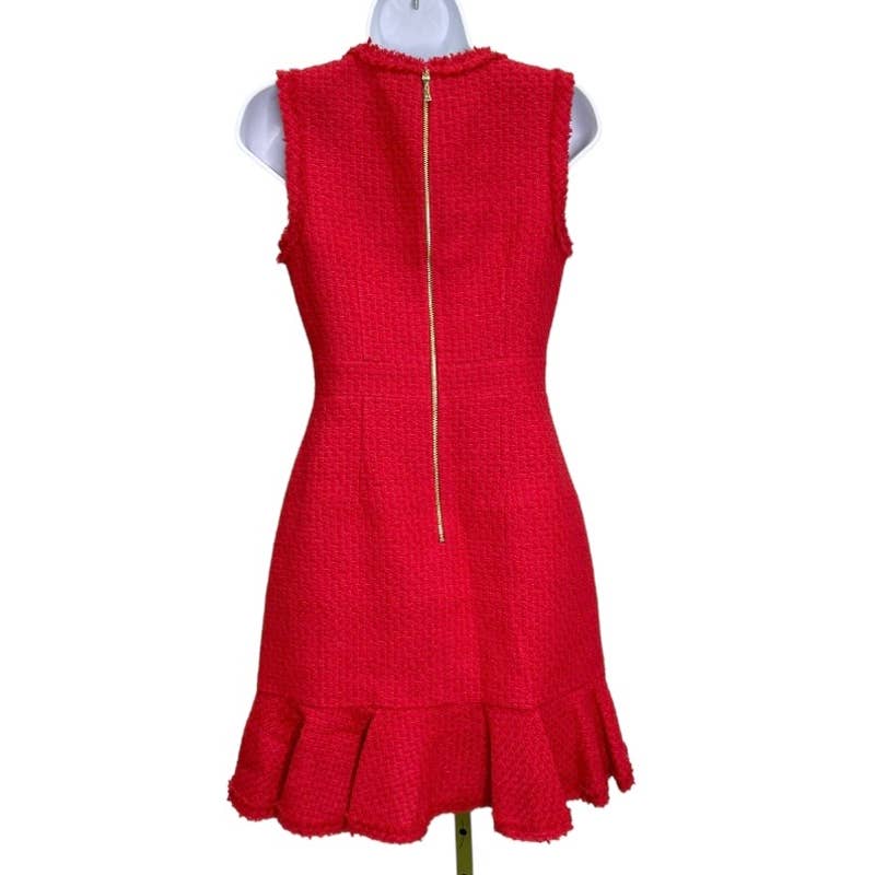 Kate Spade Tweed Ruffle Sleeveless Dress Sleeveless Textured Size 0 Red New - Premium  from Kate Spade - Just $149.0! Shop now at Finds For You
