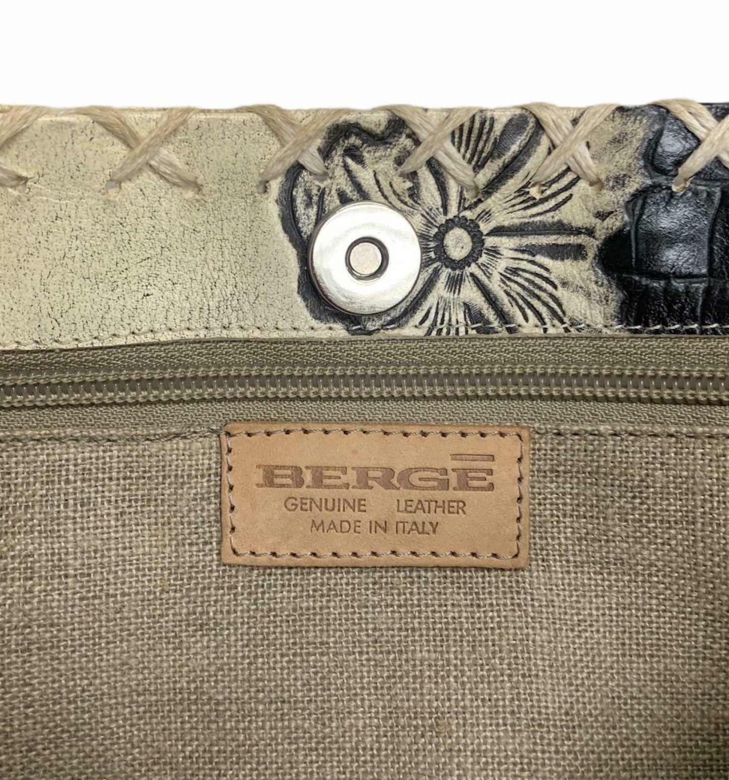Berge Handbag Purse Tote Made In Italy Leather Patchwork Boho Artisan Designer - Premium Clothing, Shoes & Accessories:Women:Women's Bags & Handbags from Berge Made in Italy - Just $60.59! Shop now at Finds For You