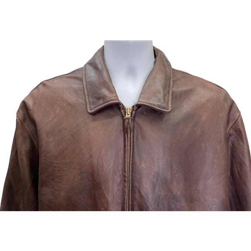 Brooks brothers leather bomber shops jacket