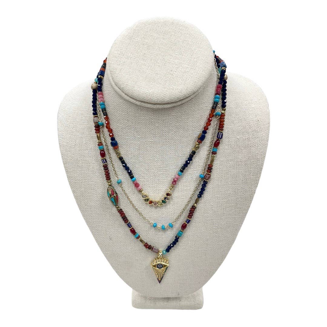 Free People Boho Multi Stand Evil Eye Necklace New - Premium  from Free People - Just $65.0! Shop now at Finds For You