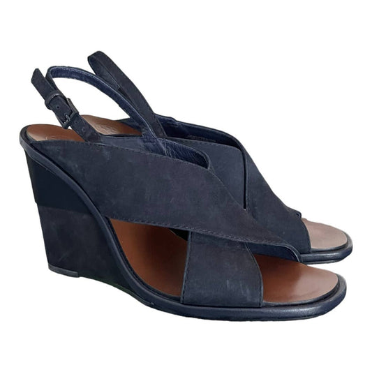 Tory Burch Gabrielle 100mm Wedge Heels Sandals Shoes Size 7.5 Blue - Premium  from Tory Burch - Just $119.00! Shop now at Finds For You