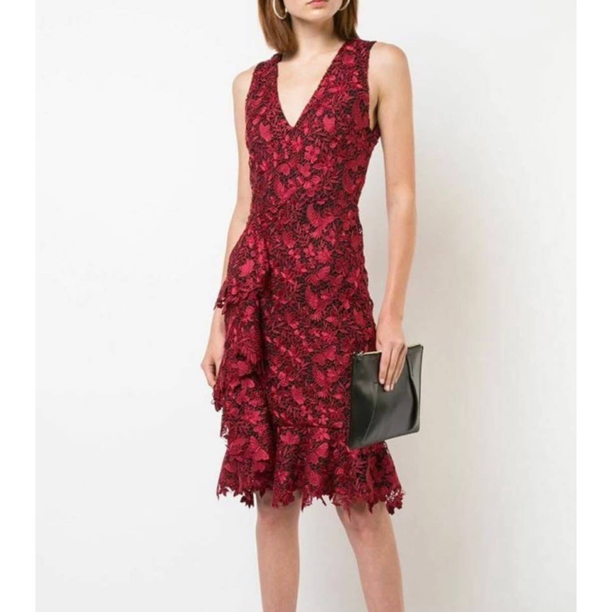Alice + Olivia Katia Ruffled Lace Sheath Dress Size 4 Finds For You Alice + Olivia Katia Ruffled Lace Sheath Dress Size 4 Finds For You