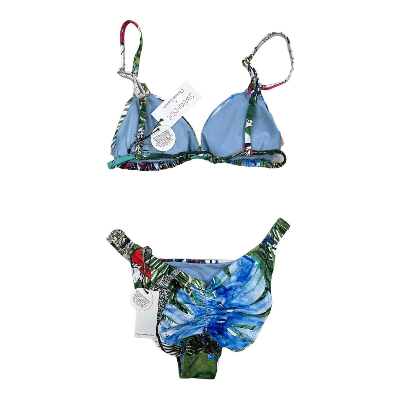 Christian Lacroix Swiminista Jardin Exo Chic Triangle Bikini Top Wise Bottom M - Premium  from Christian Lacroix - Just $89.00! Shop now at Finds For You