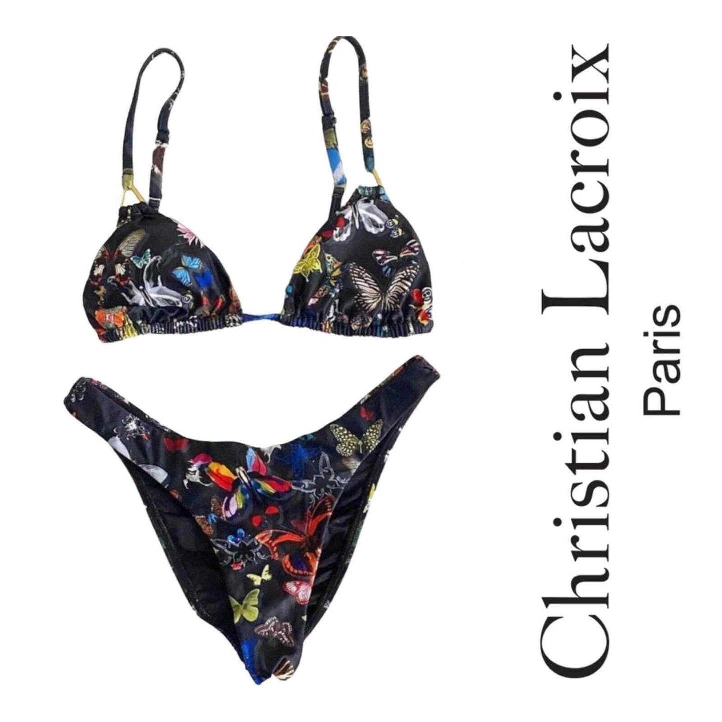 Christian Lacroix x Swiminista Butterfly Triangle Bikini Top Wise Bottom S - Premium Clothing, Shoes & Accessories:Baby:Baby & Toddler Clothing:Bottoms from Christian Lacroix - Just $89.0! Shop now at Finds For You