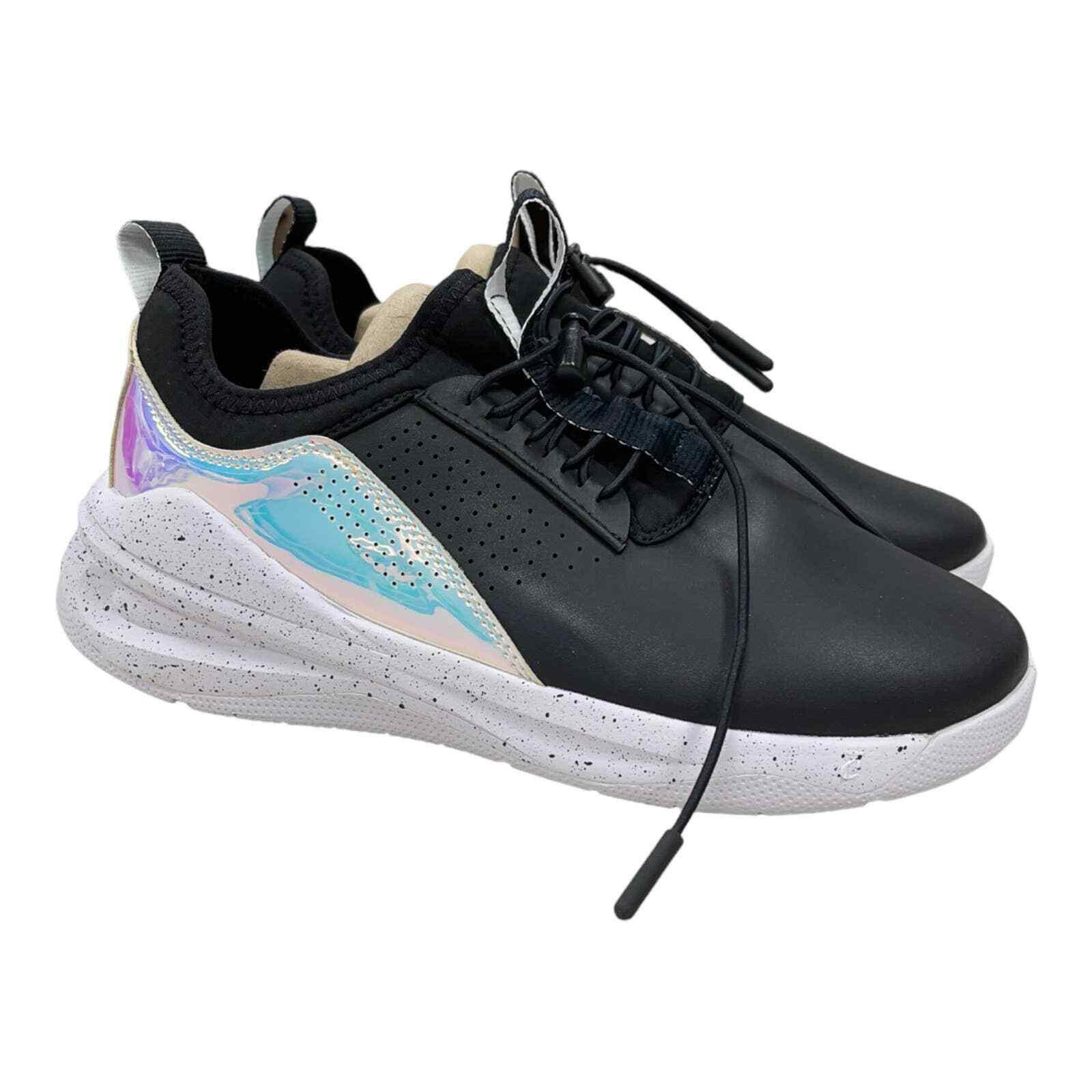 Holographic fashion black shoes