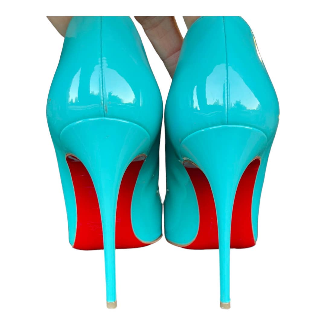 Christian Louboutin So Kate Pacific Blue Patent Leather Heels Size 39 120 mm - Premium  from Christian Louboutin - Just $659.0! Shop now at Finds For You