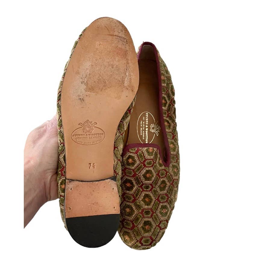 Stubbs & Wooton Geometric Chenille Loafers Shoes Flats 7.5 - Premium  from Stubbs & Wootton - Just $199.00! Shop now at Finds For You