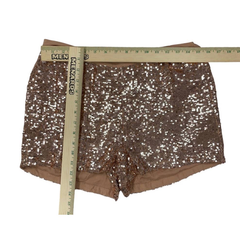 Anthropologie Rose Gold Sequin Shorts Size 6 New - Premium  from Anthropologie - Just $89.0! Shop now at Finds For You