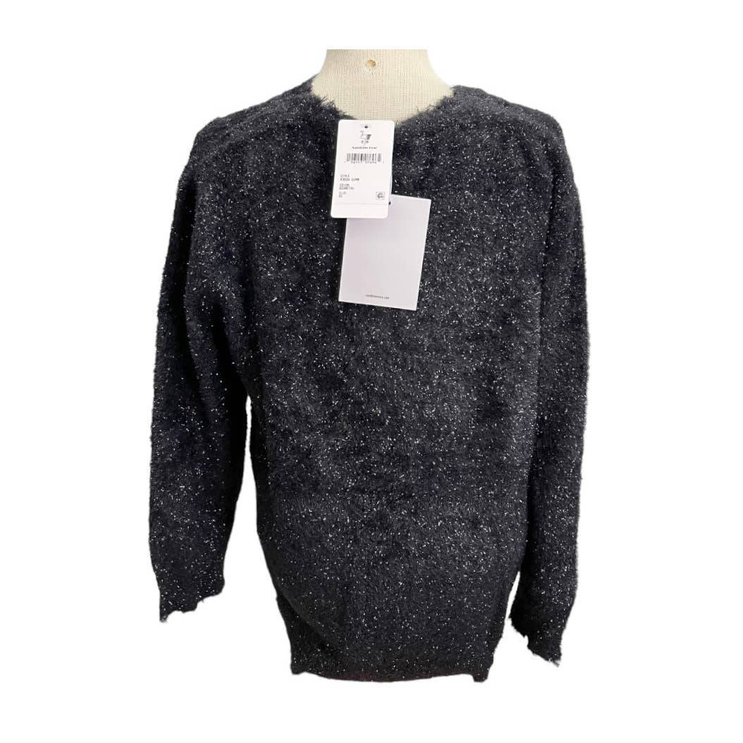 Free People x Sandrine Rose Fuzzy Metallic Sweater Gunmetal Size XS - Premium  from Free People - Just $68.00! Shop now at Finds For You