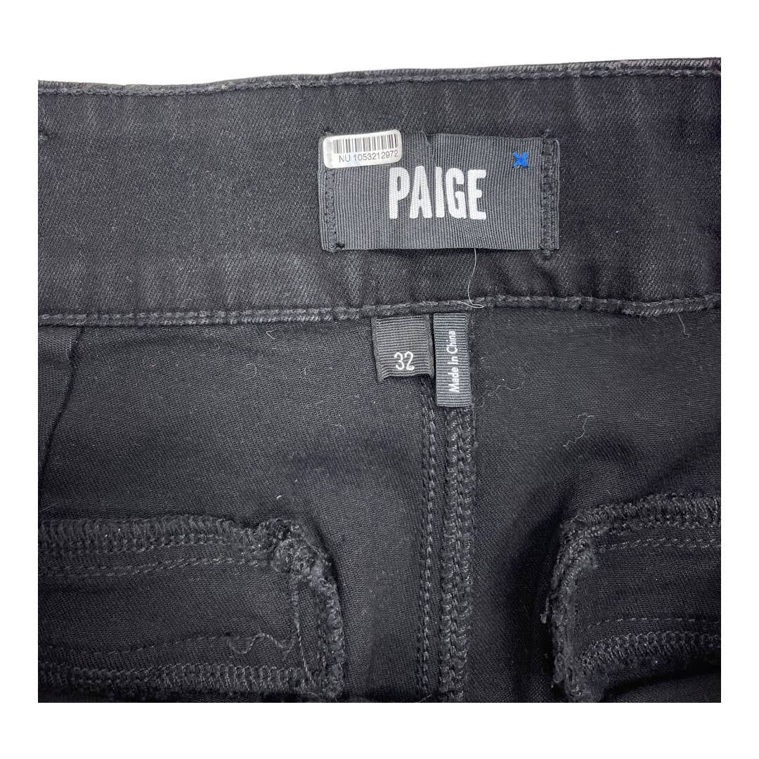 Paige Nellie Black Fog Luxe Cropped Wide Leg Jeans Pants Size 32 Coated - Premium  from PAIGE - Just $199.0! Shop now at Finds For You