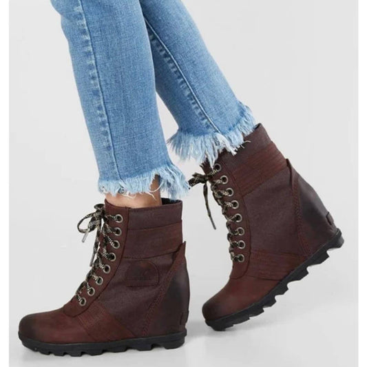 Sorel Lexie Waterproof Wedge Boots Booties Cattail Brown Size 8 - Premium  from Sorel - Just $159.0! Shop now at Finds For You