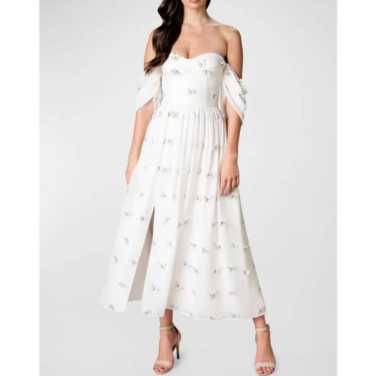 Dress The Population Black Label Reagan Butterly Appliqué Dress Size S Off White - Premium  from Dress The Population - Just $149.0! Shop now at Finds For You