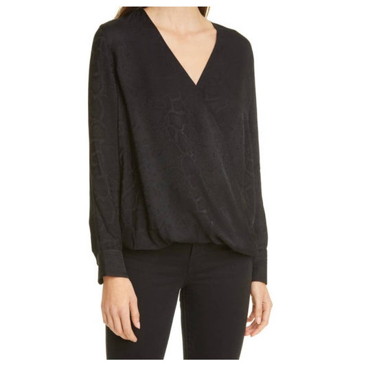 Rails Hillary Snake Jaquard Wrap Blouse Top Black Size M New - Premium  from Rails - Just $79.0! Shop now at Finds For You