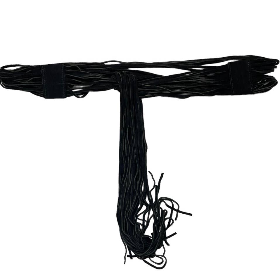 Anthropologie Suede Fringe Tie Belt Plus Size Black New - Premium  from Anthropologie - Just $99.0! Shop now at Finds For You