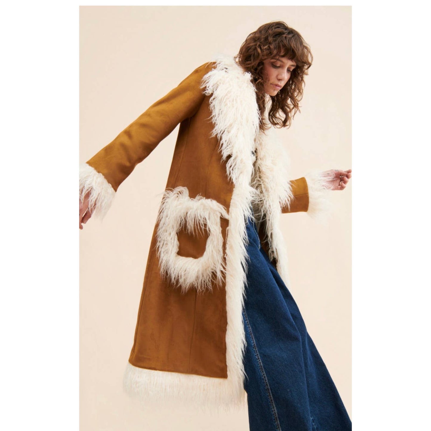 Anthropologie Hutch Faux Fur Trimmed Coat Jacket Size M Tan Cream - Premium  from Anthropologie - Just $299.0! Shop now at Finds For You