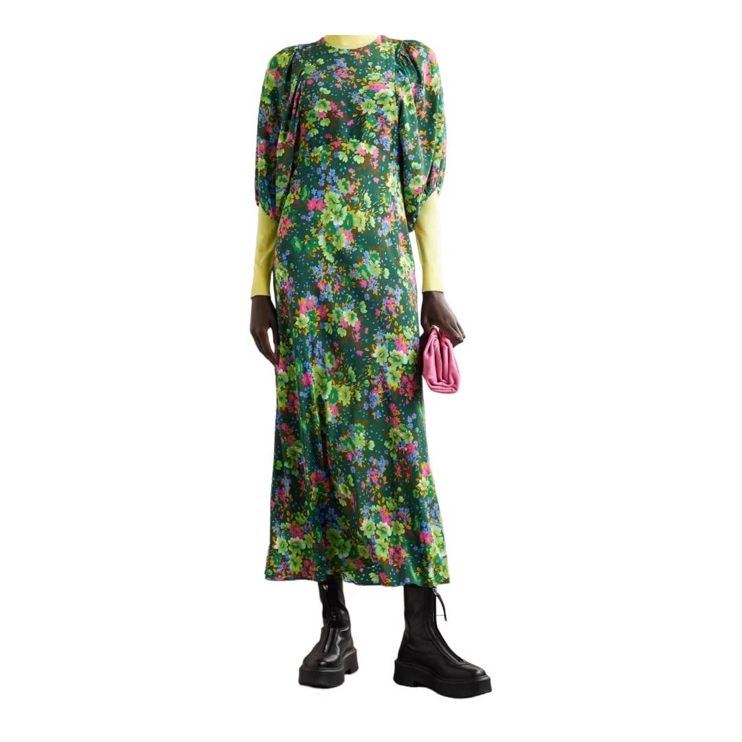 Les Reveries Floral Print Silk Crepe de Chine Midi Dress Size 10 - Premium  from Les Reveries - Just $359.00! Shop now at Finds For You