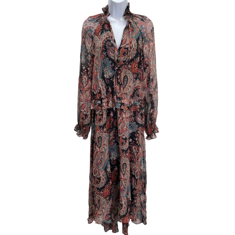 Banana Republic x Olivia Palermo High Low Paisley Silk Dress Size L - Premium  from Banana Republic - Just $129.00! Shop now at Finds For You