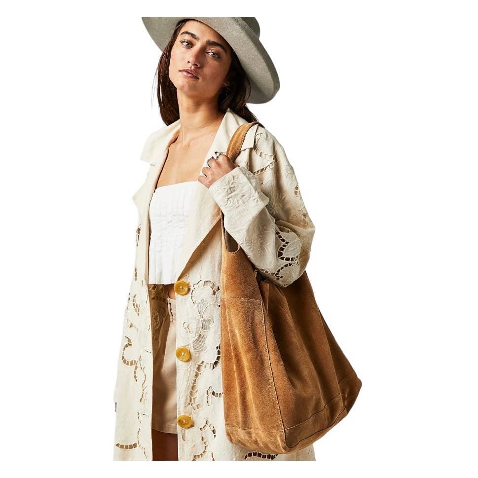 Free People Jessa Faded Tan Suede Carryall Handbag Purse Bag Crossbody New - Premium  from Free People - Just $109.0! Shop now at Finds For You